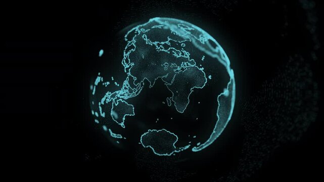 Rotating particles earth planet, loop