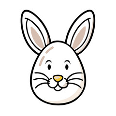 Obraz premium Cute Easter bunny face with cheerful expression for holiday celebration concept