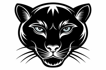 a panther head line art silhouette vector illustration