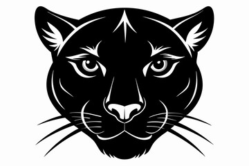 a panther head line art silhouette vector illustration