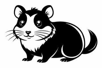 cute hamster line art silhouette vector illustration