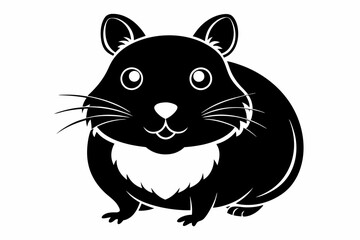 cute hamster line art silhouette vector illustration