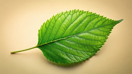 Obraz premium Crisp green leaf, bright backdrop. Perfect product photography stock. High-res images available.