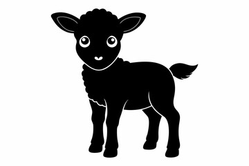 Naklejka premium cute lamb line art silhouette vector illustration