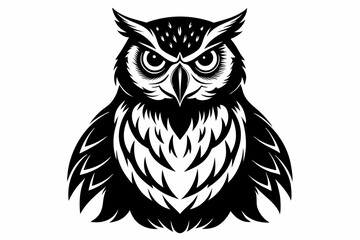 owl line art silhouette vector illustration