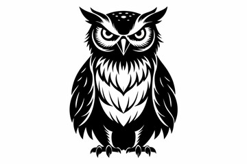 owl line art silhouette vector illustration