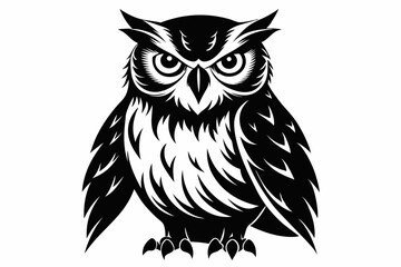 owl line art silhouette vector illustration