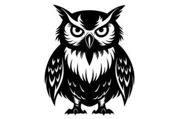 owl line art silhouette vector illustration