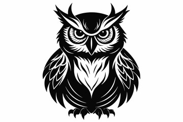 owl line art silhouette vector illustration