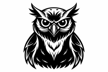 owl line art silhouette vector illustration