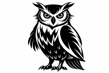 Fototapeta premium owl line art silhouette vector illustration
