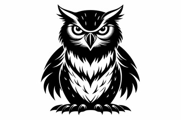 owl line art silhouette vector illustration