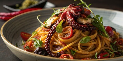 Delicious hydra-themed dishes: captivating food photography blends mythical creatures with breathtaking culinary art.
