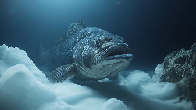 An Antarctic Toothfish Inside a Tank at McMurdo Station, Antarctica