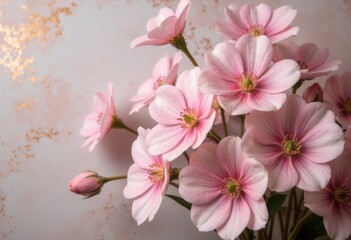 Beautiful bouquet of pink flowers against a soft, textured background