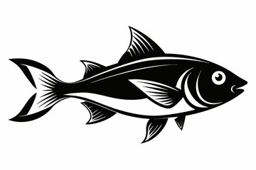 fish line art silhouette vector illustration