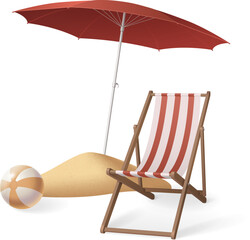 Beach Umbrella with Sunbed