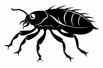 flea animal line art silhouette vector illustration