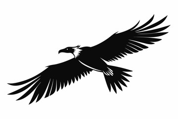 flying condor line art silhouette vector illustration