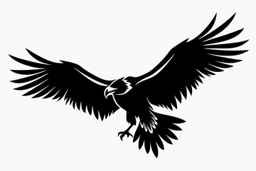 flying condor line art silhouette vector illustration