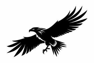 flying condor line art silhouette vector illustration