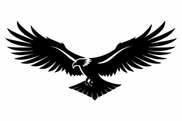 flying condor line art silhouette vector illustration