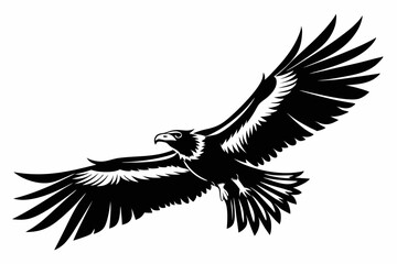 flying condor line art silhouette vector illustration