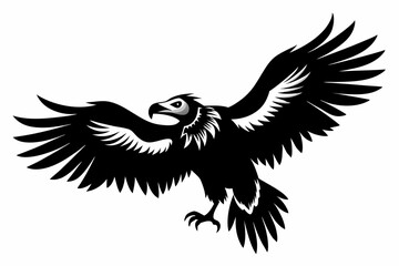 Fototapeta premium flying condor line art silhouette vector illustration