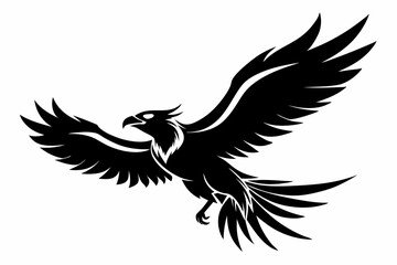 Obraz premium flying condor line art silhouette vector illustration