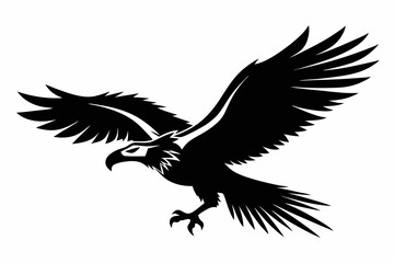 Obraz premium flying condor line art silhouette vector illustration