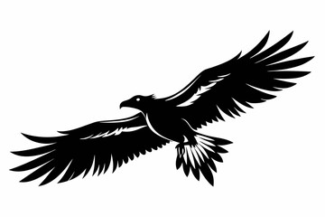 flying condor line art silhouette vector illustration