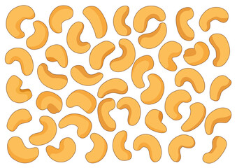cashew nuts isolated on white background illustration vector