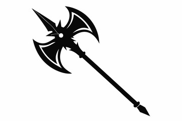 halberd line art silhouette vector illustration