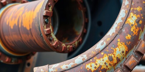 Aged steel industrial elbow pipe, showing rust and corrosion texture, aged texture, hardware