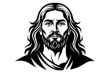 jesus christ line art silhouette vector illustration
