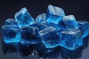 Obraz premium A collection of vibrant, blue, cubic crystals