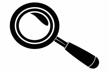 magnifying glass line art silhouette vector illustration