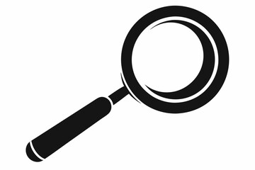 magnifying glass line art silhouette vector illustration