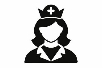 nurse icon line art silhouette vector illustration