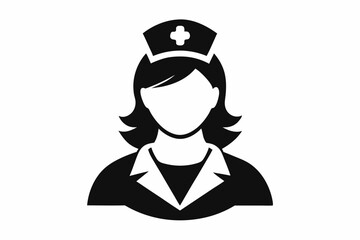 nurse icon line art silhouette vector illustration
