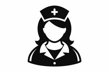 nurse icon line art silhouette vector illustration