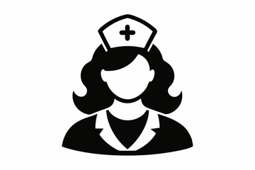 nurse icon line art silhouette vector illustration