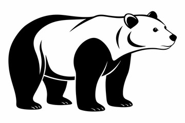 polar bear line art silhouette vector illustration