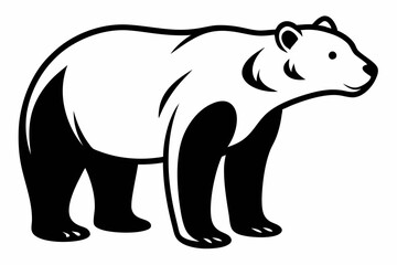 polar bear line art silhouette vector illustration
