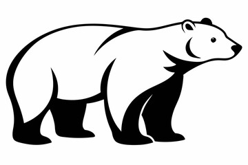 polar bear line art silhouette vector illustration