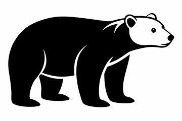 polar bear line art silhouette vector illustration