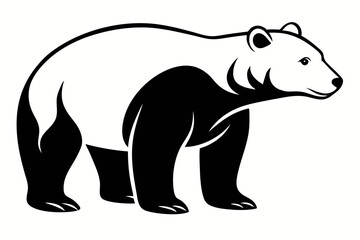 Obraz premium polar bear line art silhouette vector illustration