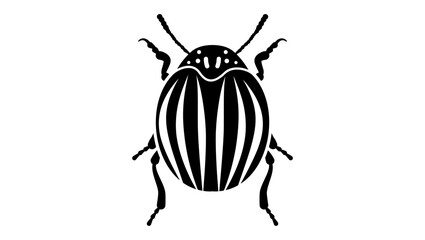 colorado beetle symbol, black isolated silhouette
