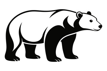 polar bear line art silhouette vector illustration