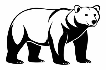 polar bear line art silhouette vector illustration